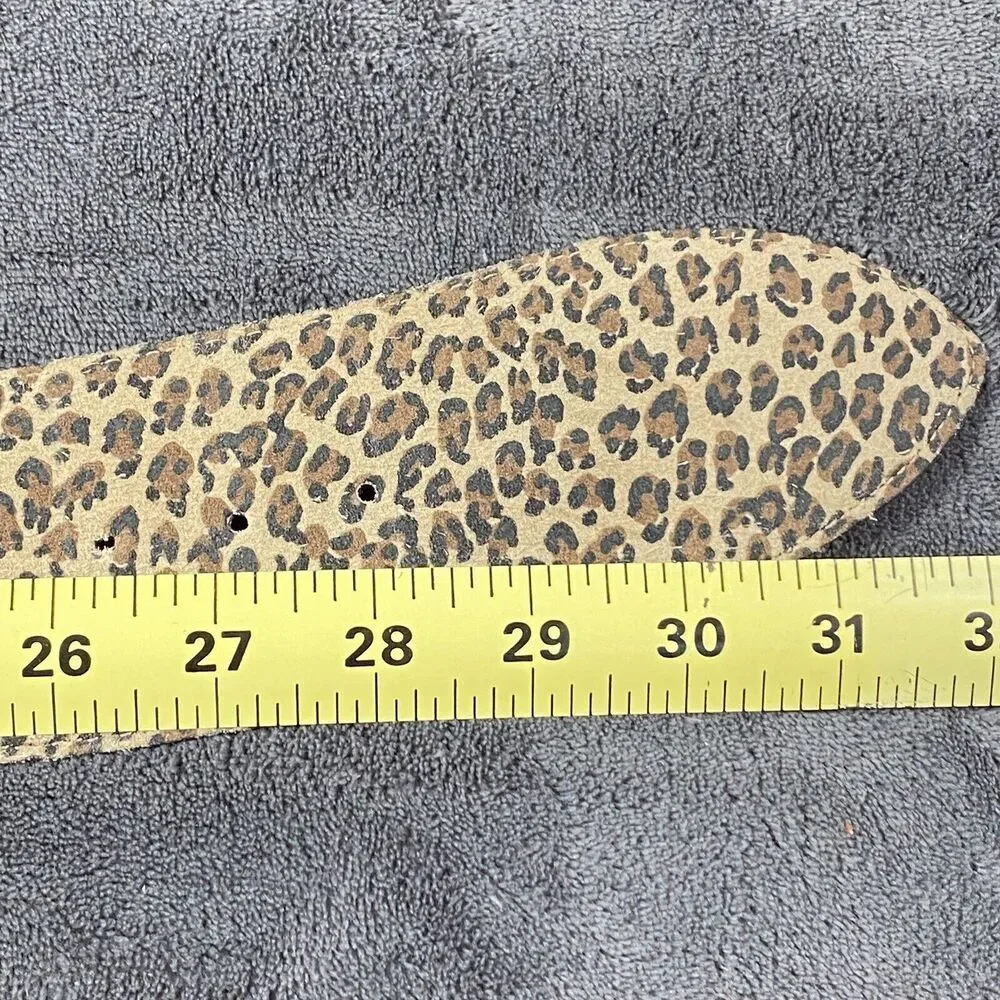 EXPRESS Leopard Print Belt 9634 Leather Big Bkl Women's Small Mob Wife Y2K 90s